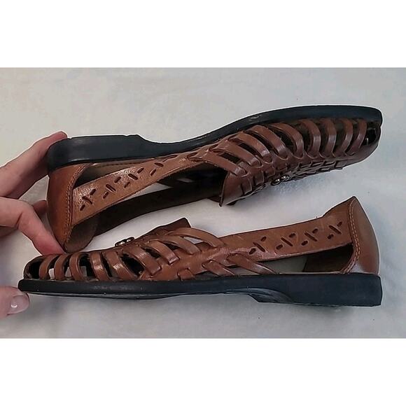 Basic Editions Slip-On Leather Sandals | Women’s 5.5 Brown | EUC - Picture 4 of 8